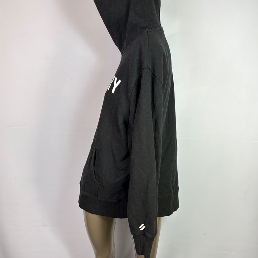 Superdry Core Sport In Black Hoodie Bold Branding Casual Style - Picture 3 of 9